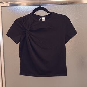 Black Ruched Women's Top